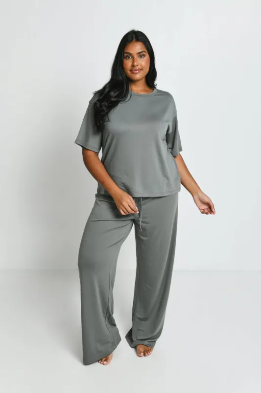 Curve Soft Touch Wide Leg Lounge Set - Green sold by LOVALL