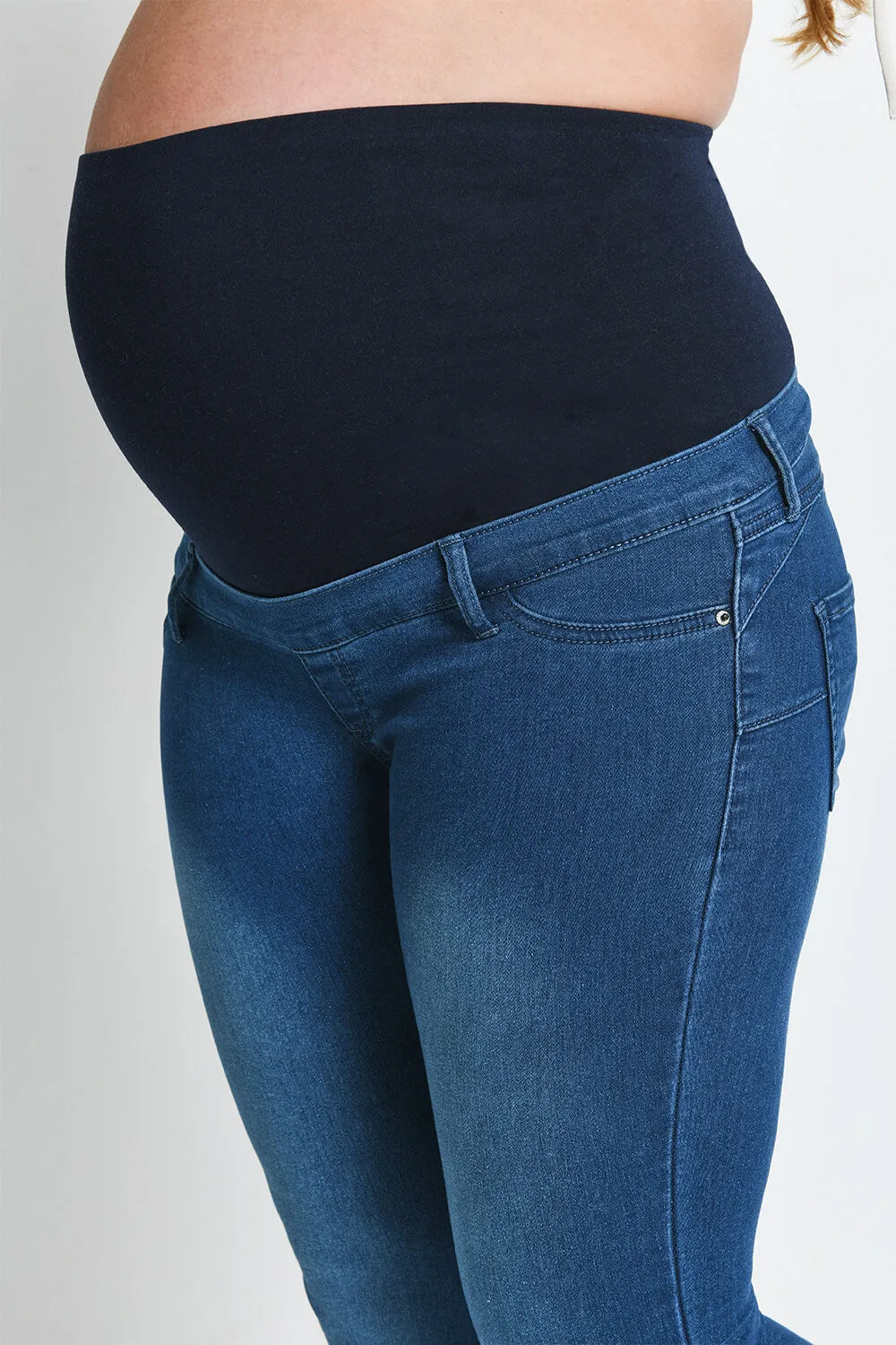 Maternity Cropped Jeggings - Mid Blue sold by LOVALL product image thumbnail 4