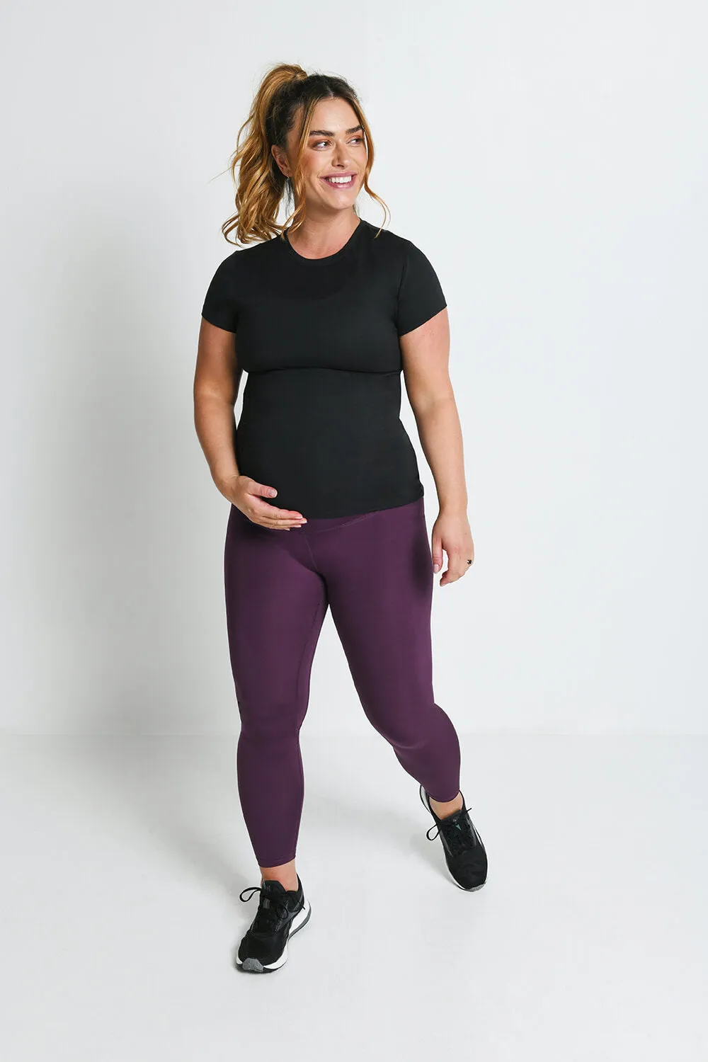 Maternity Focus 7/8 Sports Leggings - Mulberry Plum sold by LOVALL