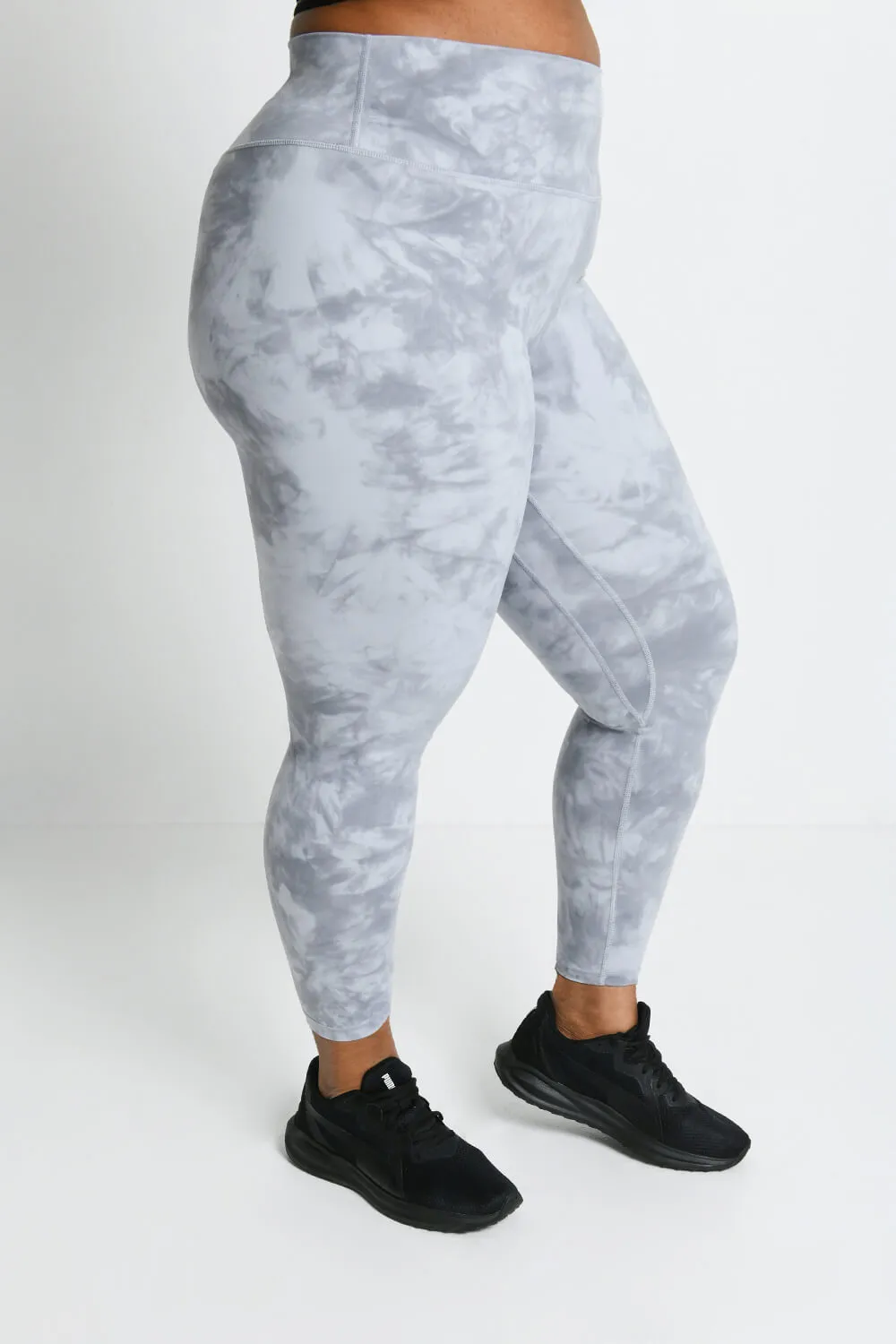Curve Revitalise 7/8 High Waisted Leggings - Sky Grey Tie Dye sold by LOVALL product image thumbnail 2