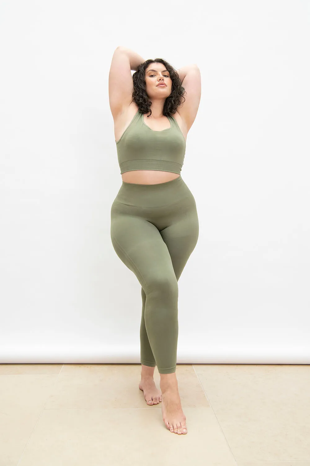 Curve Ultimate High Waisted Seamless Leggings - Sage Green sold by LOVALL product image thumbnail 2