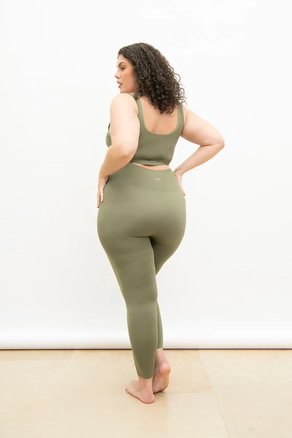 Curve Ultimate High Waisted Seamless Leggings - Sage Green sold by LOVALL product image thumbnail 3
