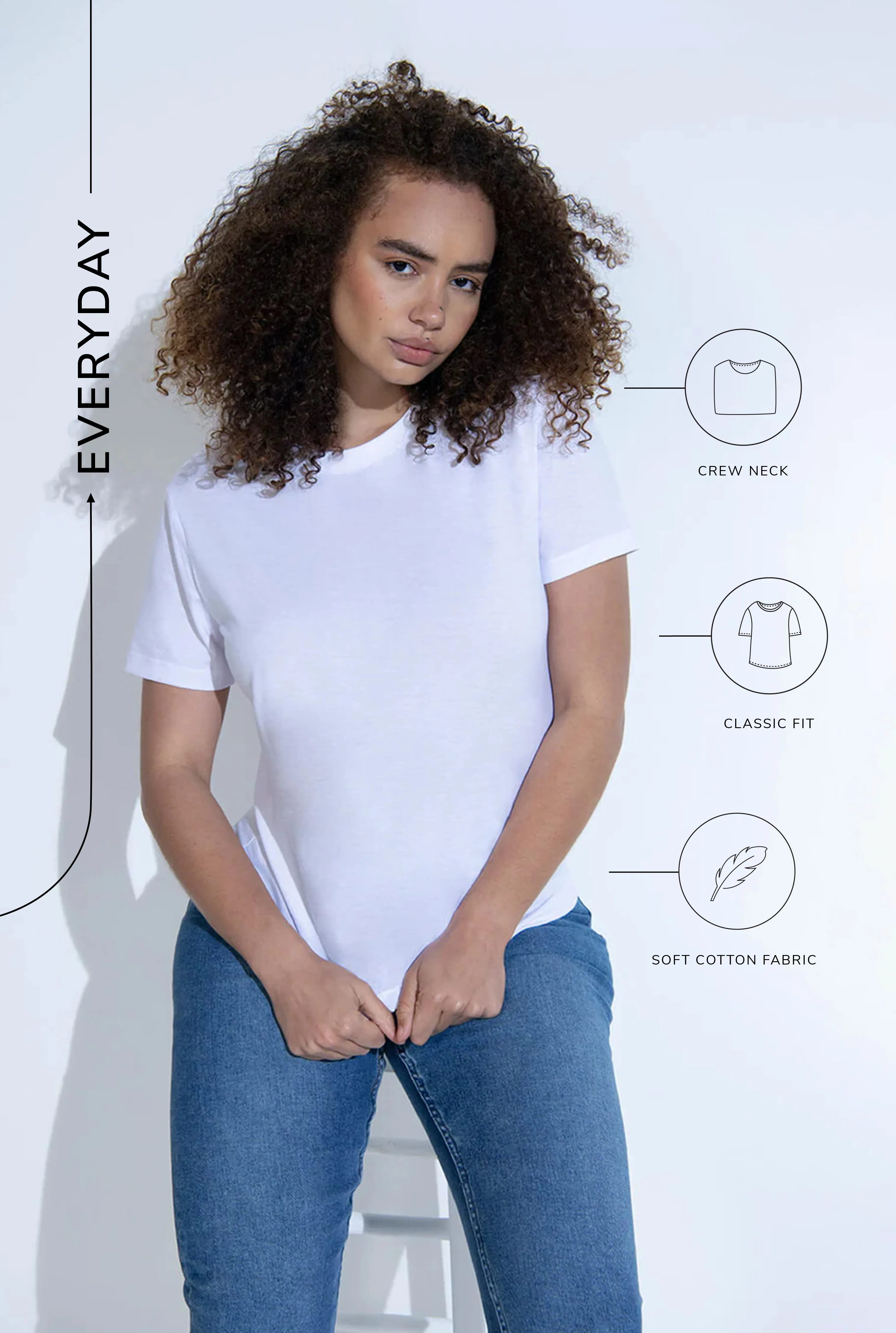 Curve Everyday T-shirt - White sold by LOVALL product image thumbnail 2