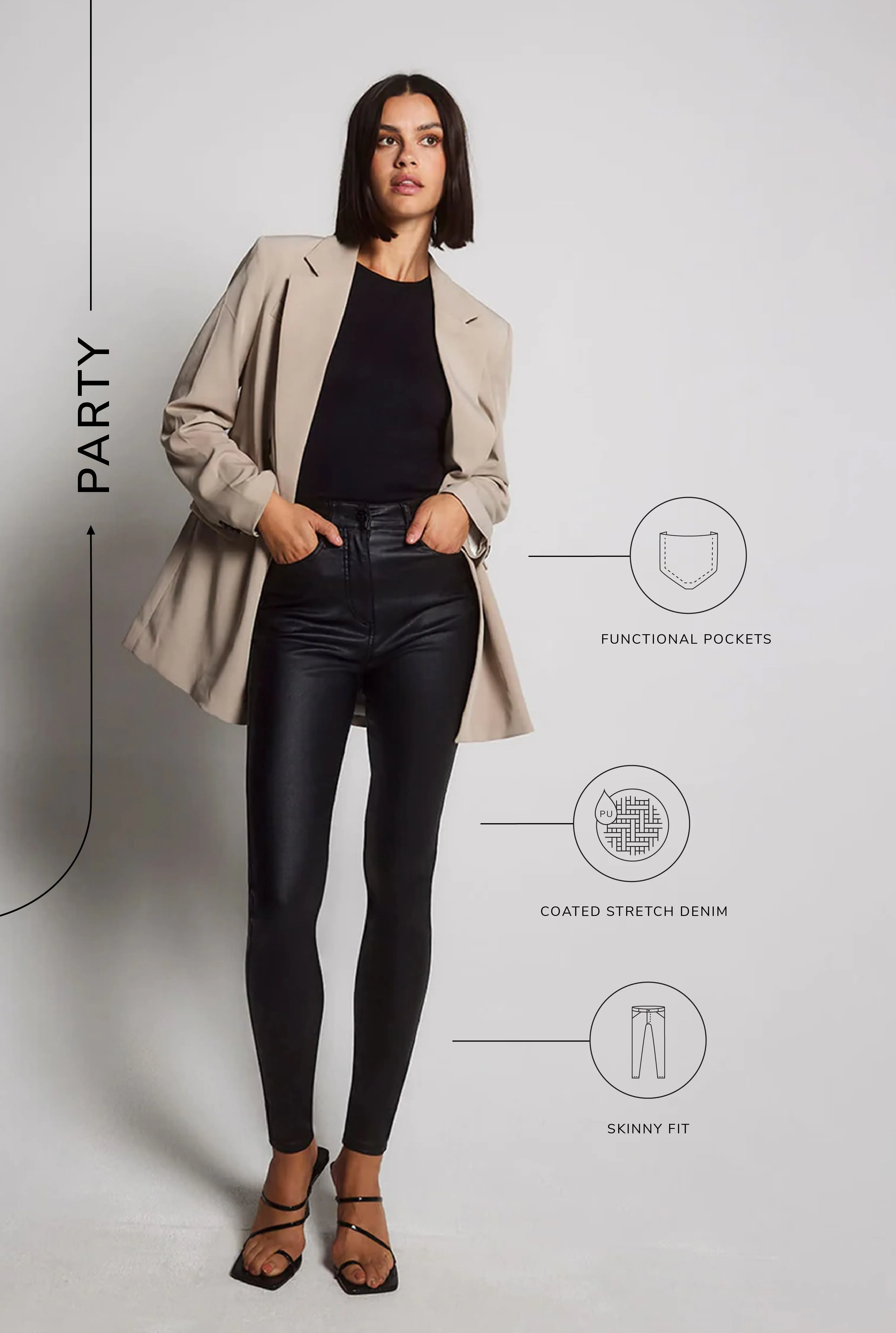 Coated Jeans - Black sold by LOVALL product image thumbnail 3