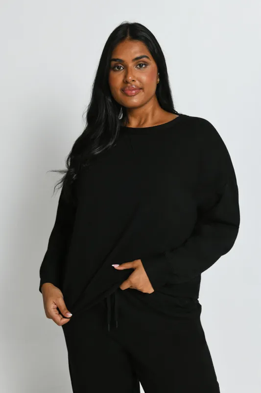 Curve Luxe Lounge Sweatshirt - Black sold by LOVALL