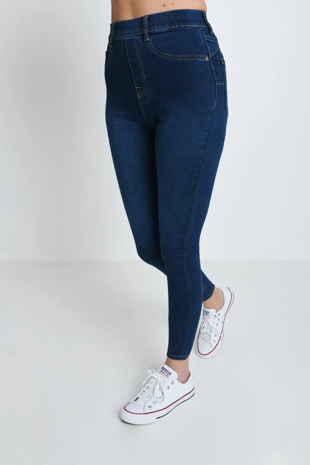 Ankle Grazer Jeggings - Dark Blue sold by LOVALL product image thumbnail 2