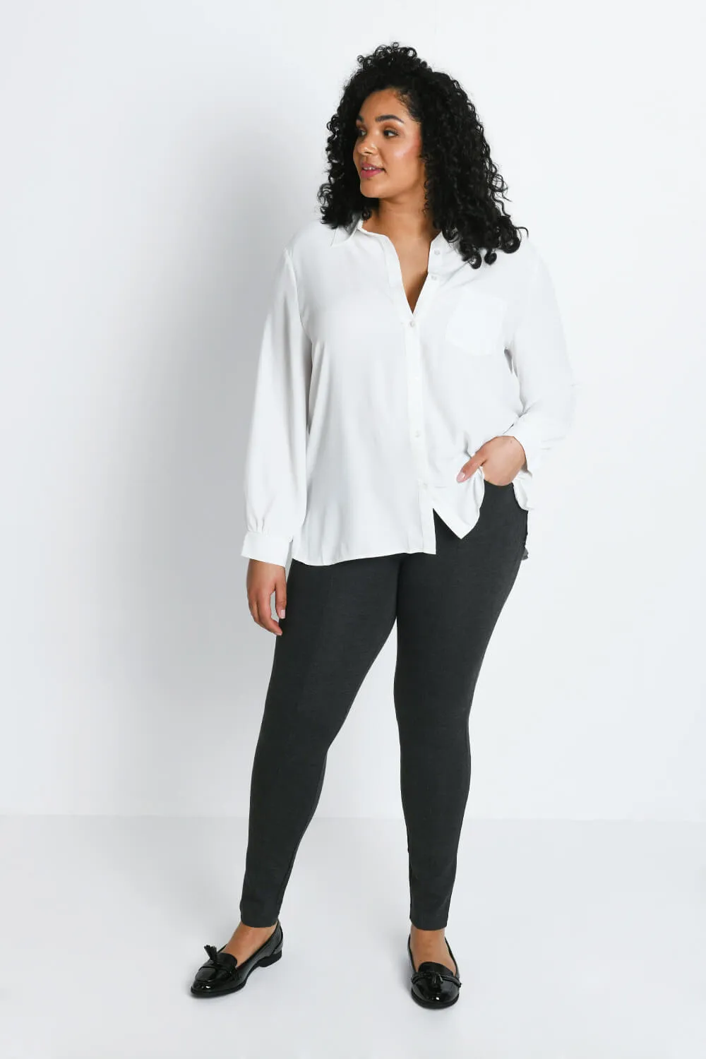 Curve Treggings - Grey Marl sold by LOVALL