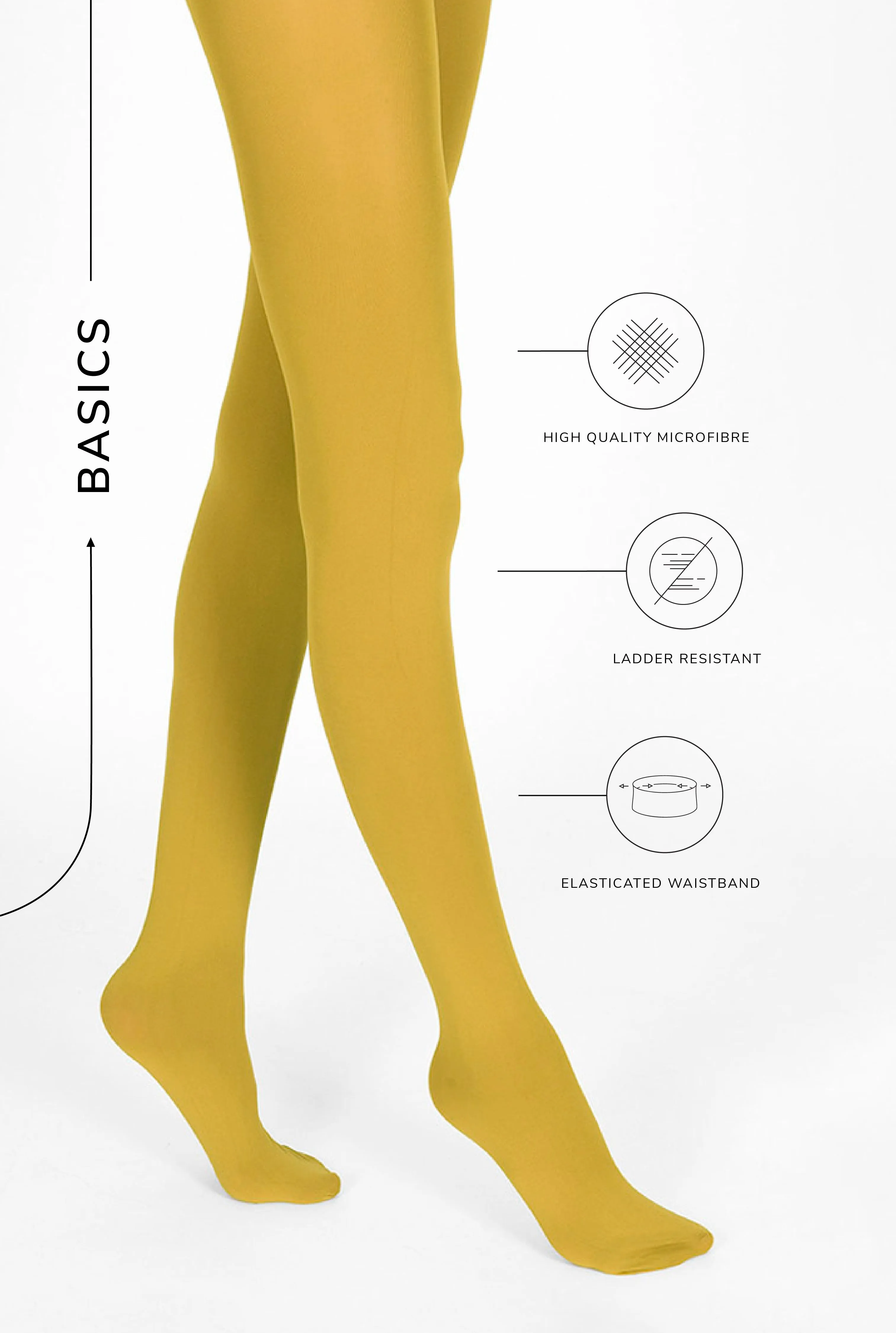 100 Denier Tights - Mustard sold by LOVALL product image thumbnail 3