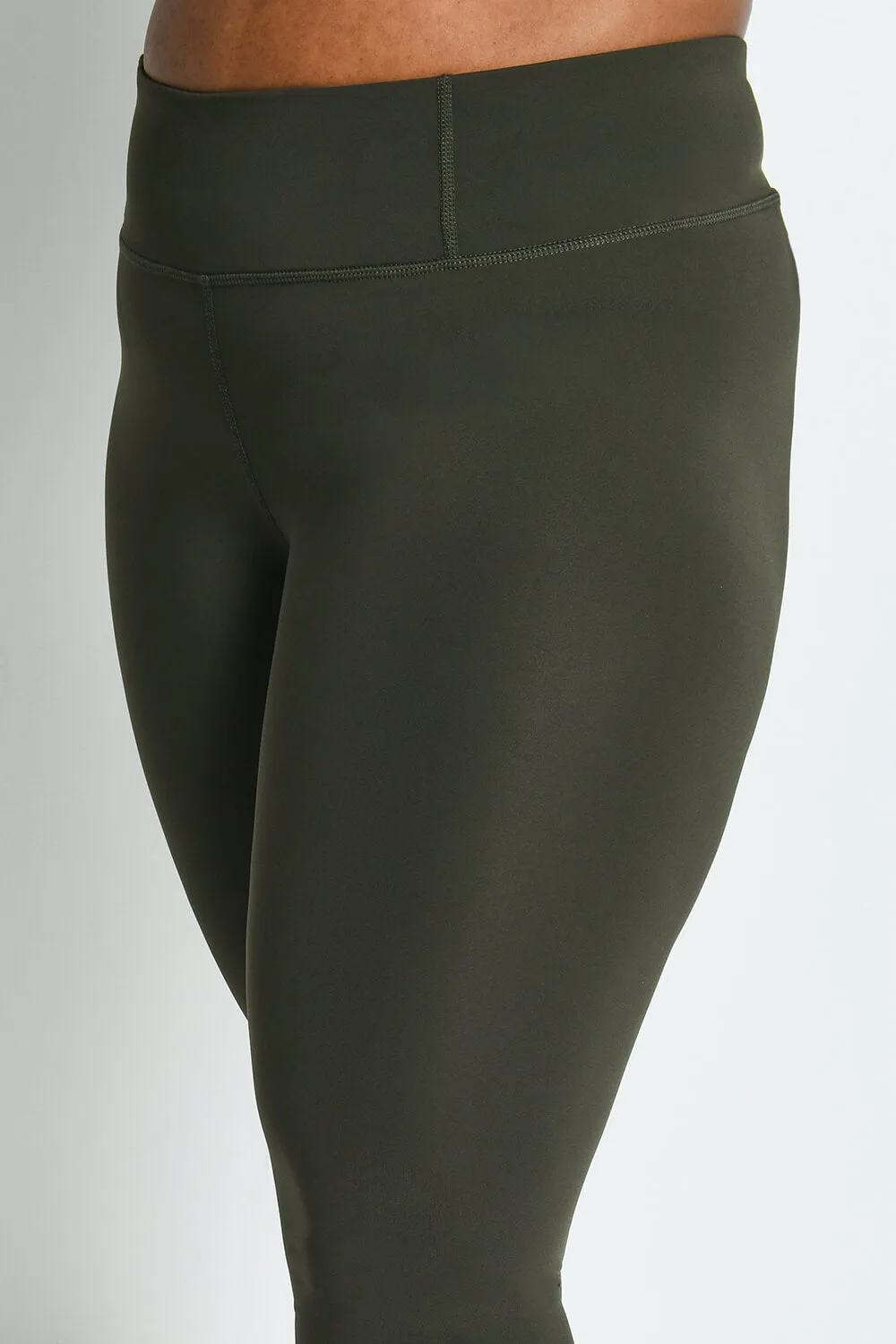 Curve Focus High Waisted Sports Leggings - Olive Green sold by LOVALL product image thumbnail 4