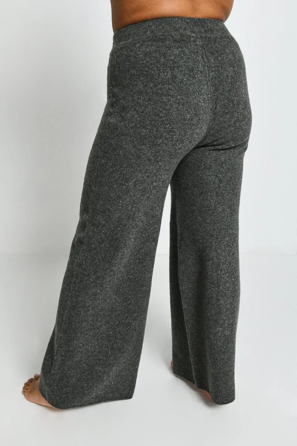 Curve Knit Wide Leg Lounge Trousers - Grey sold by LOVALL product image thumbnail 4