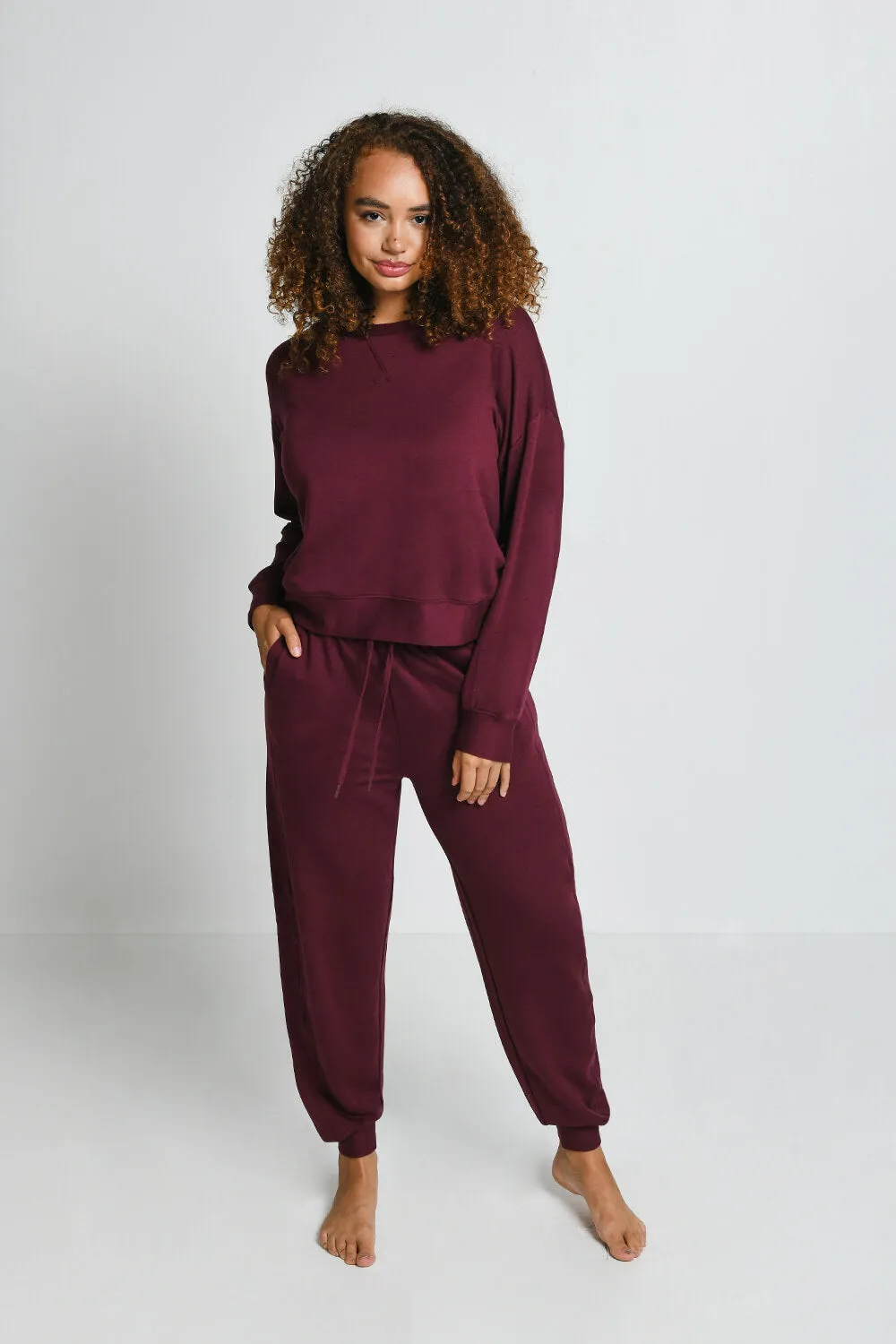 Luxe Lounge Jogger - Dark Cherry sold by LOVALL