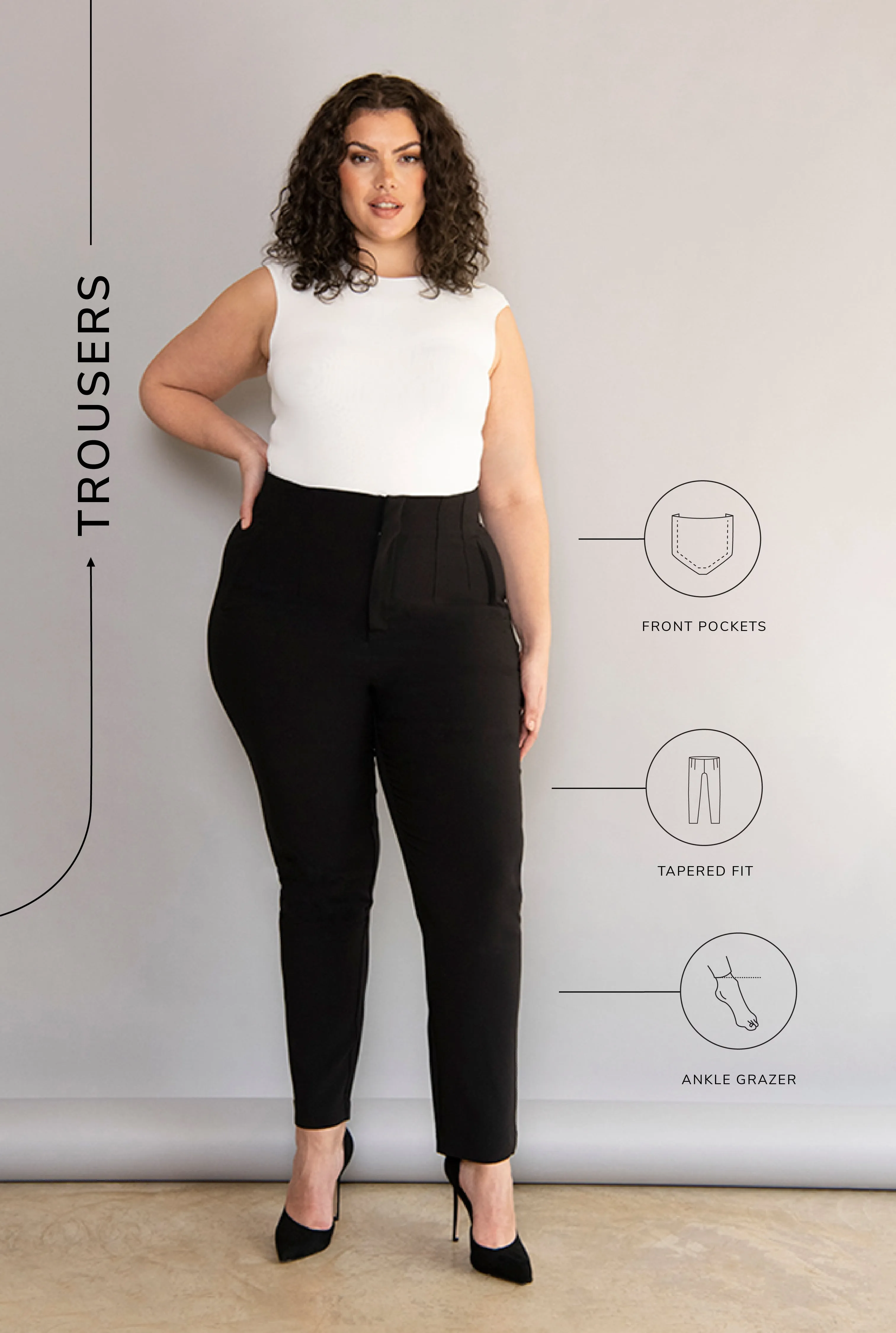 Curve Cigarette Trousers - Black sold by LOVALL product image thumbnail 3