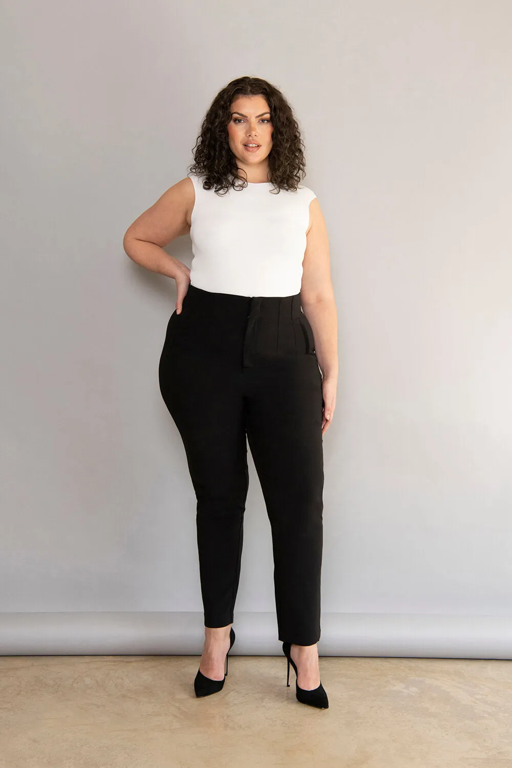 Curve Cigarette Trousers - Black sold by LOVALL product image thumbnail 2