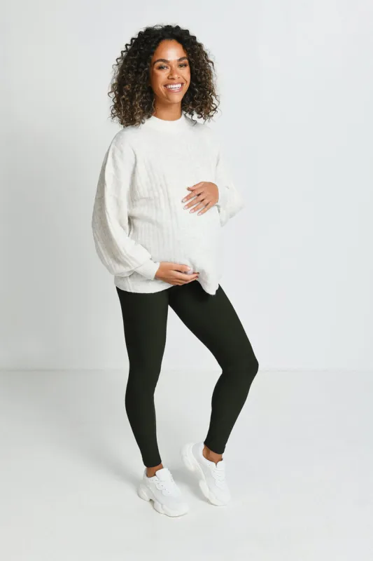 Maternity Winter Everyday Leggings - Deep Olive sold by LOVALL