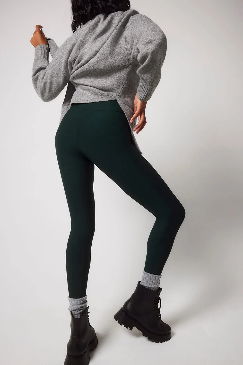 Curve Winter Everyday High Waisted Leggings - Deep Forest sold by LOVALL product image thumbnail 2