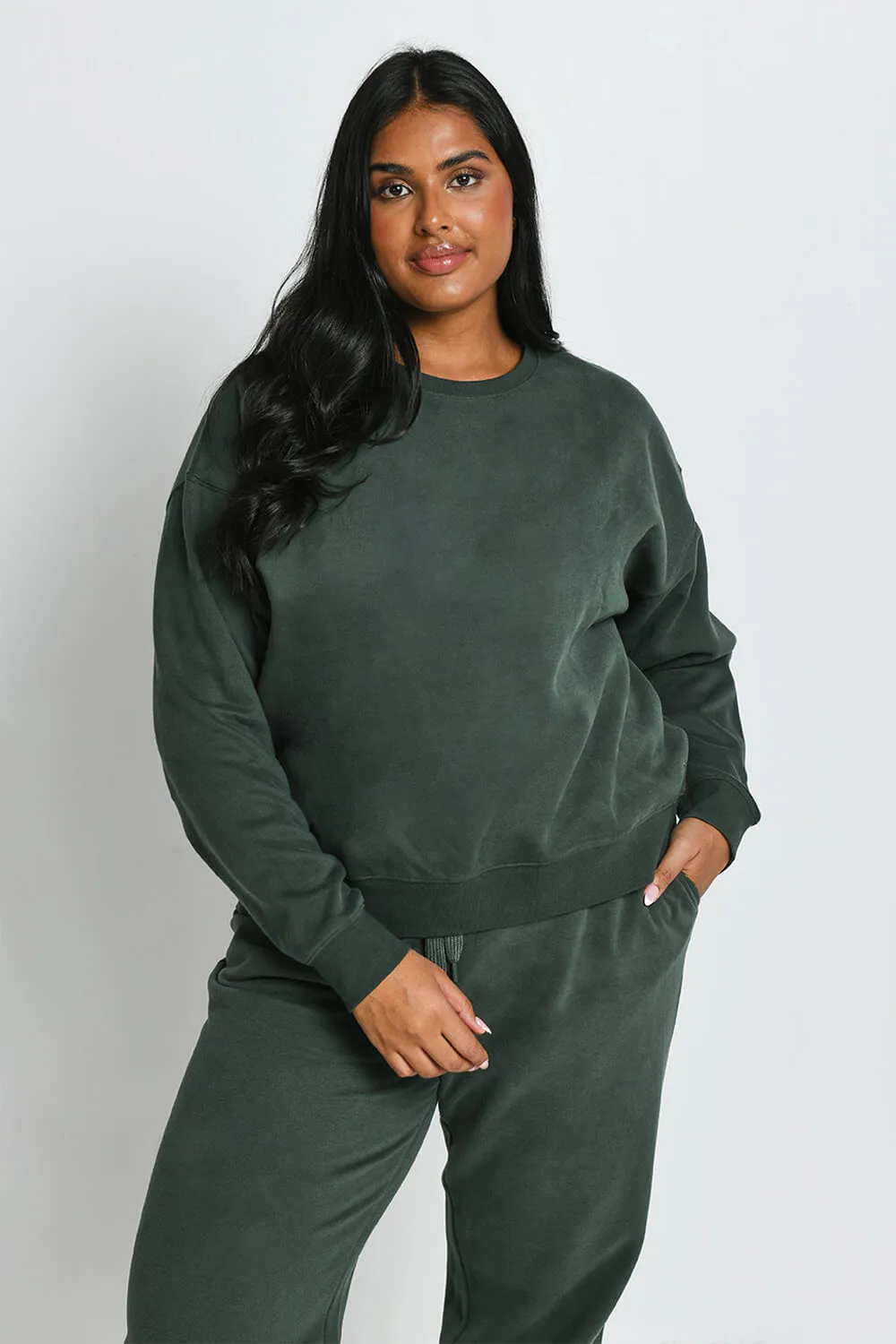 Curve Everyday Comfy Sweatshirt - Forest Green sold by LOVALL