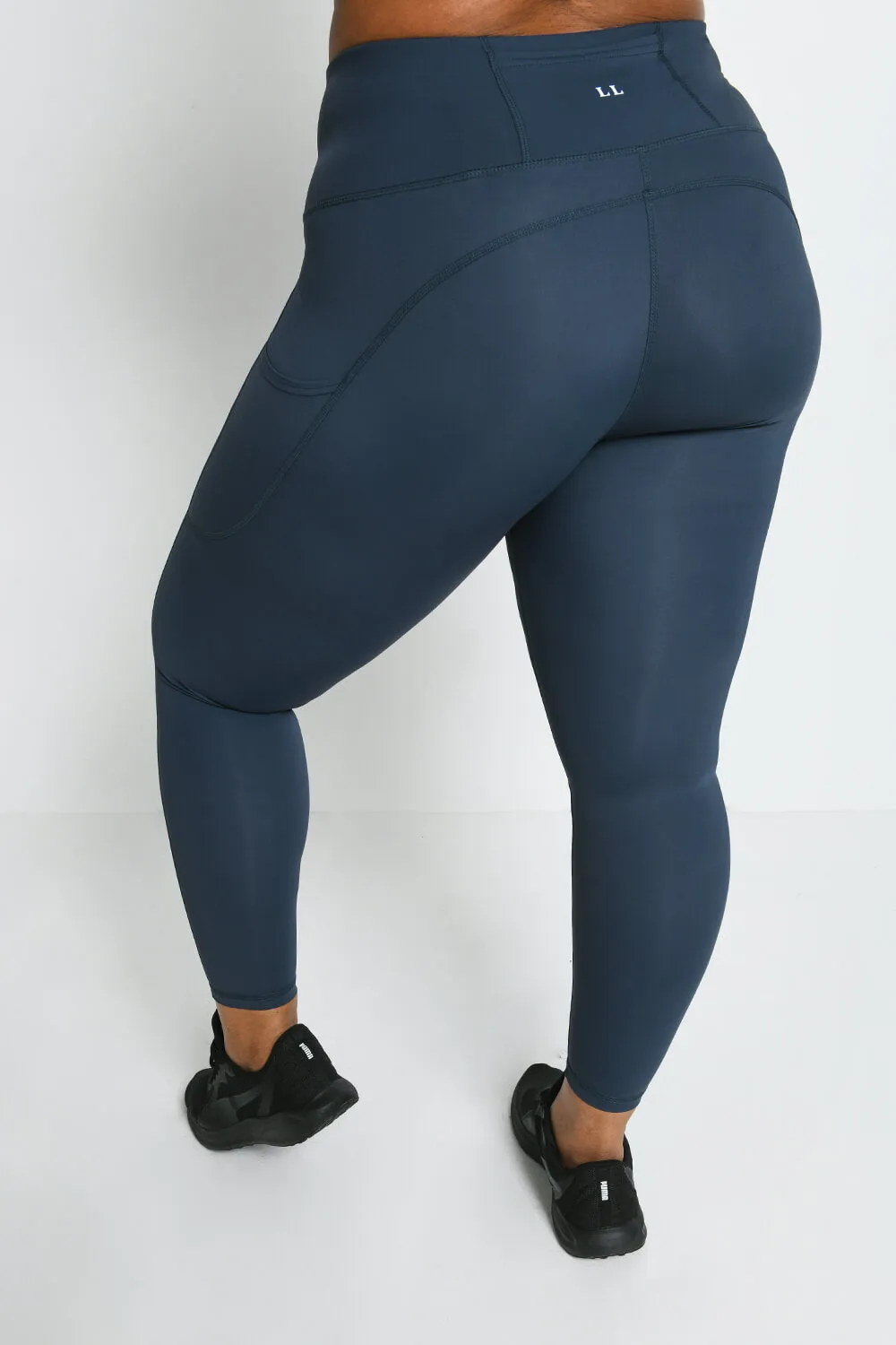 Curve Energise 7/8 High Waisted Gym Leggings - Thunder Blue sold by LOVALL product image thumbnail 3