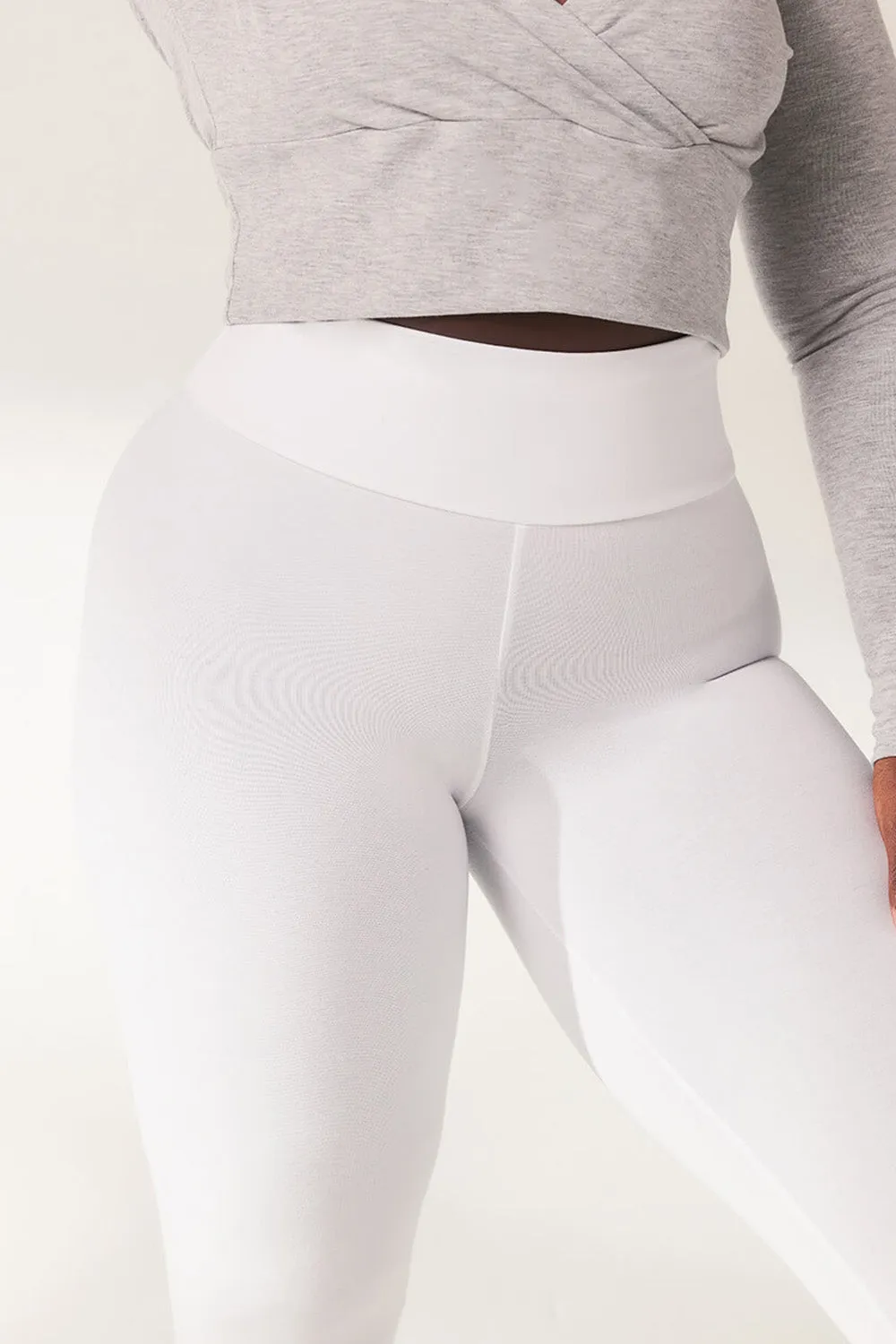 Lightweight Everyday High Waisted Leggings - White sold by LOVALL product image thumbnail 3