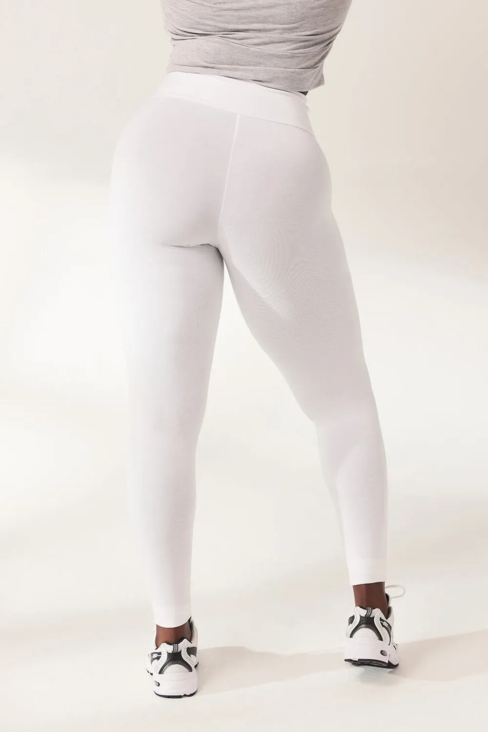 Lightweight Everyday High Waisted Leggings - White sold by LOVALL product image thumbnail 4