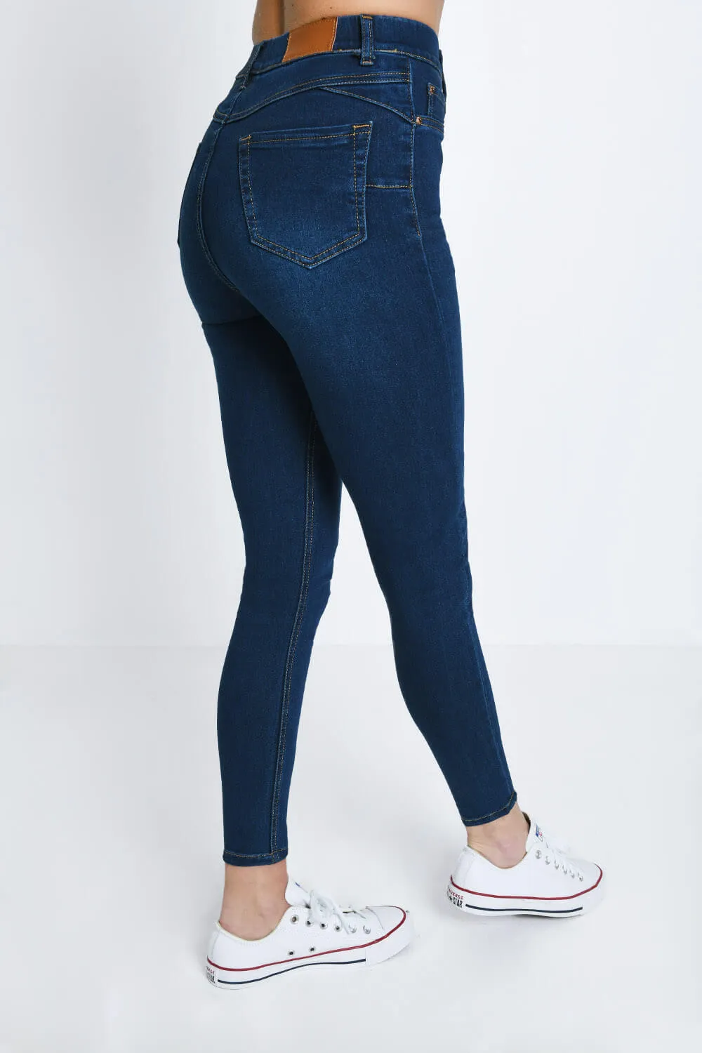 Curve Ankle Grazer Jeggings - Dark Blue sold by LOVALL product image thumbnail 3