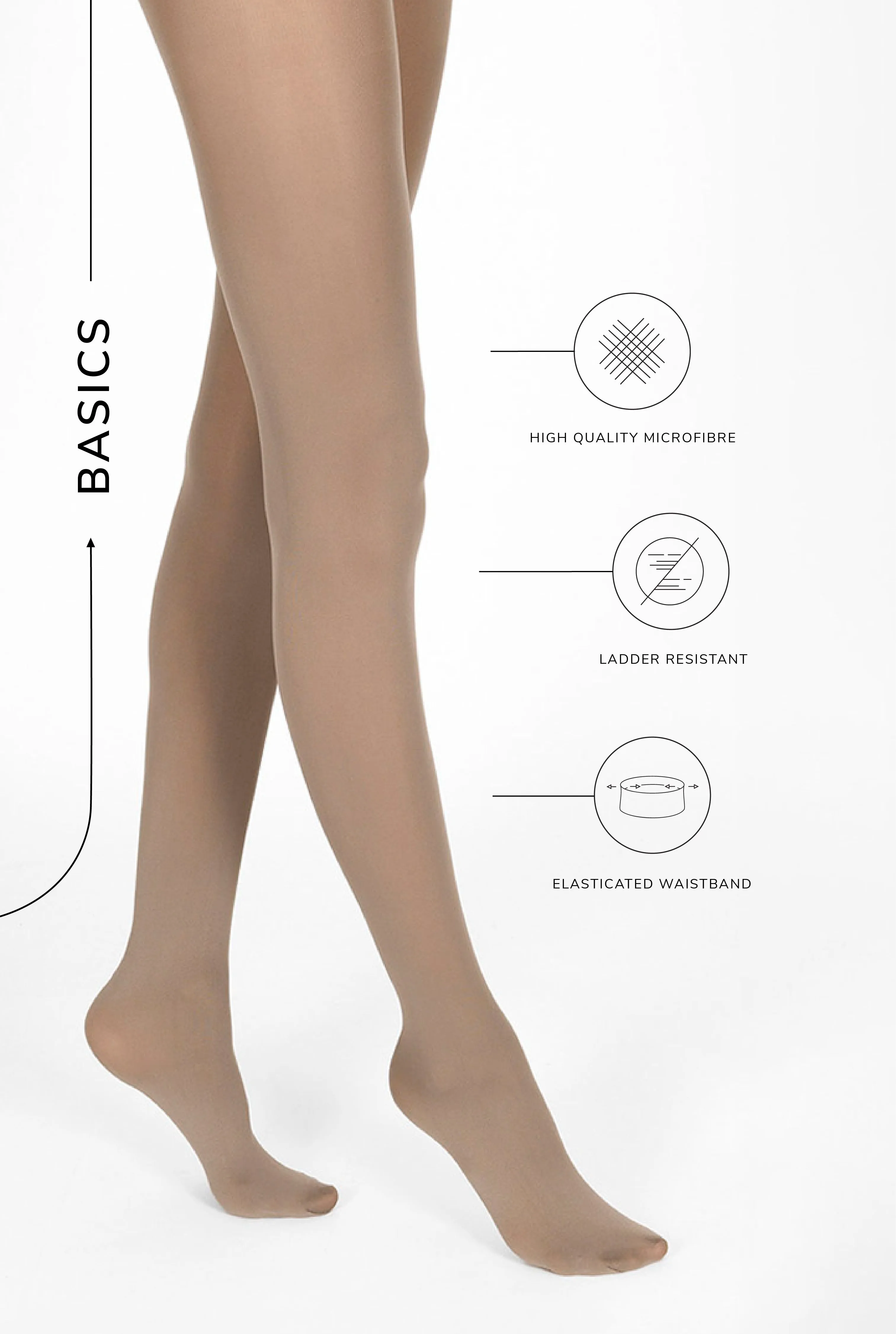 60 Denier Tights - Stone Grey sold by LOVALL product image thumbnail 3