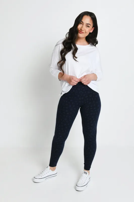 Everyday High Waisted Leggings - Navy Animal Print sold by LOVALL