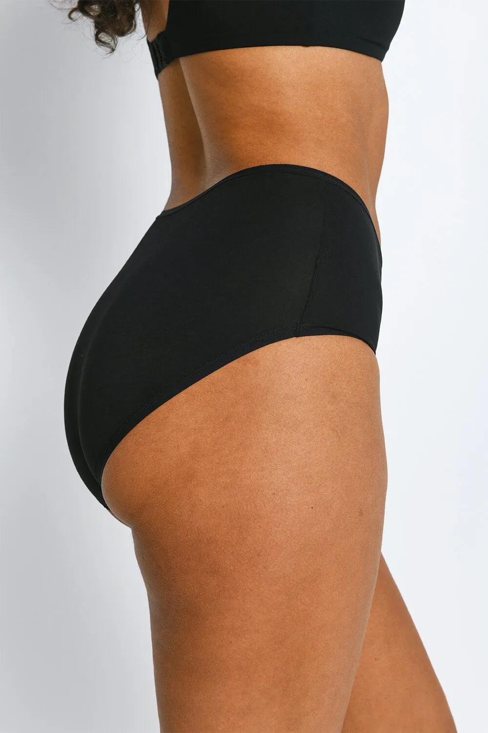 High Rise Cotton Full Briefs 3 Pack - Black sold by LOVALL product image thumbnail 3