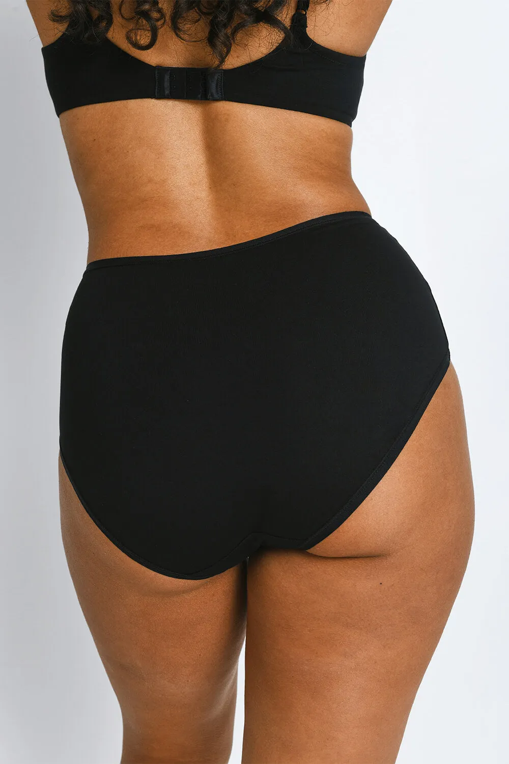 High Rise Cotton Full Briefs 3 Pack - Black sold by LOVALL product image thumbnail 4