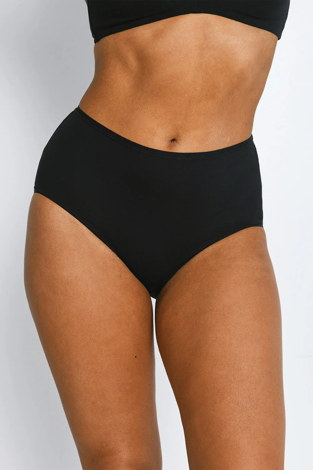 High Rise Cotton Full Briefs 3 Pack - Black sold by LOVALL product image thumbnail 2