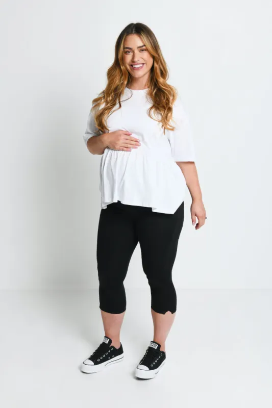 Maternity Cropped Jeggings - Black sold by LOVALL