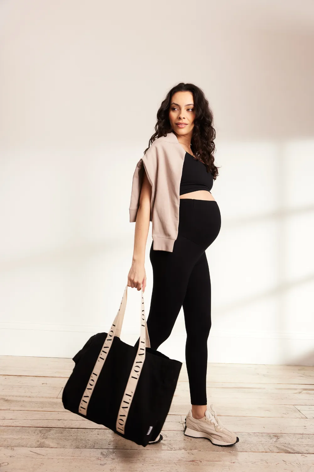 Lovall Recycled Tote Bag - Black/Ecru sold by LOVALL product image thumbnail 4