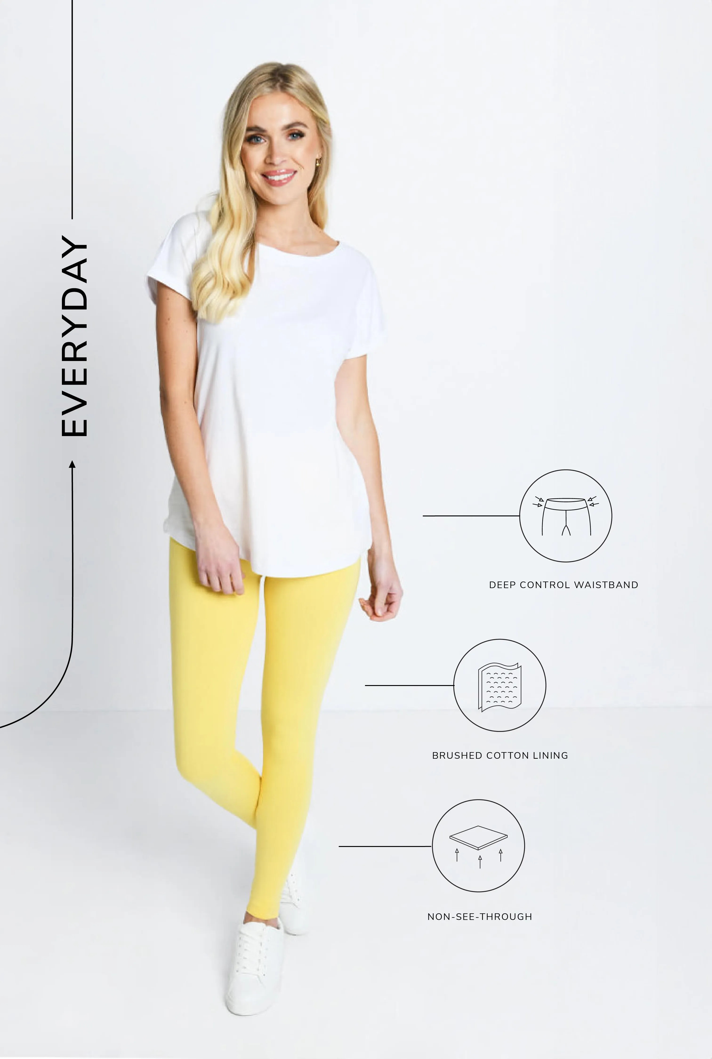 Everyday High Waisted Leggings - Pastel Yellow sold by LOVALL product image thumbnail 4