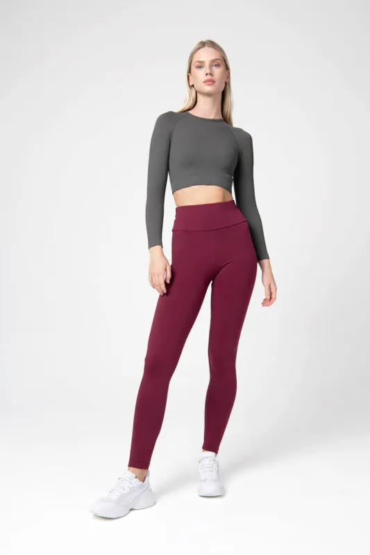 Everyday High Waisted Leggings - Burgundy sold by LOVALL