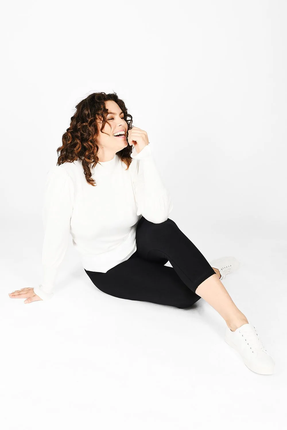 Curve Everyday Cropped Leggings - Black sold by LOVALL product image thumbnail 5