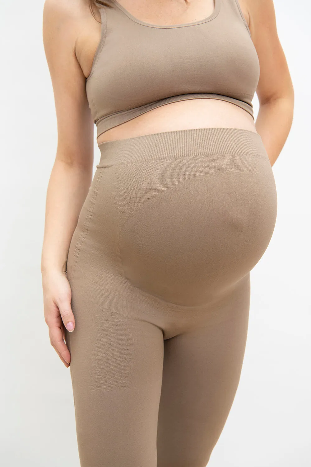 Ultimate Seamless Maternity Leggings - Oatmeal Beige sold by LOVALL product image thumbnail 4