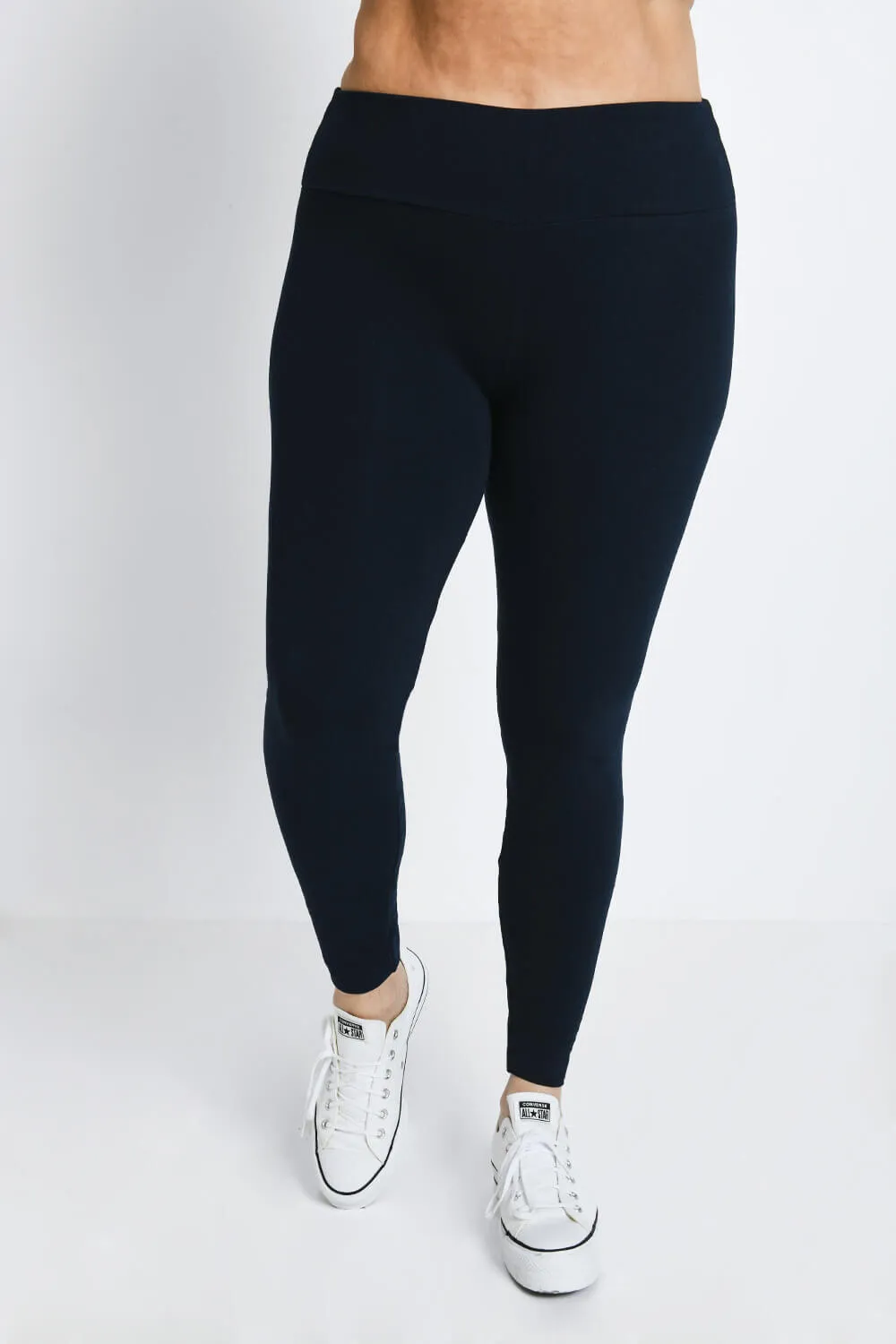 Curve Everyday High Waisted Leggings - Navy Blue sold by LOVALL product image thumbnail 2