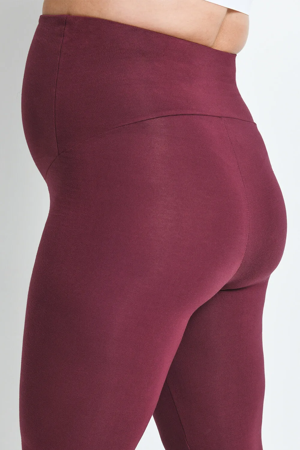 Maternity Lightweight Everyday Leggings - Burgundy sold by LOVALL product image thumbnail 4