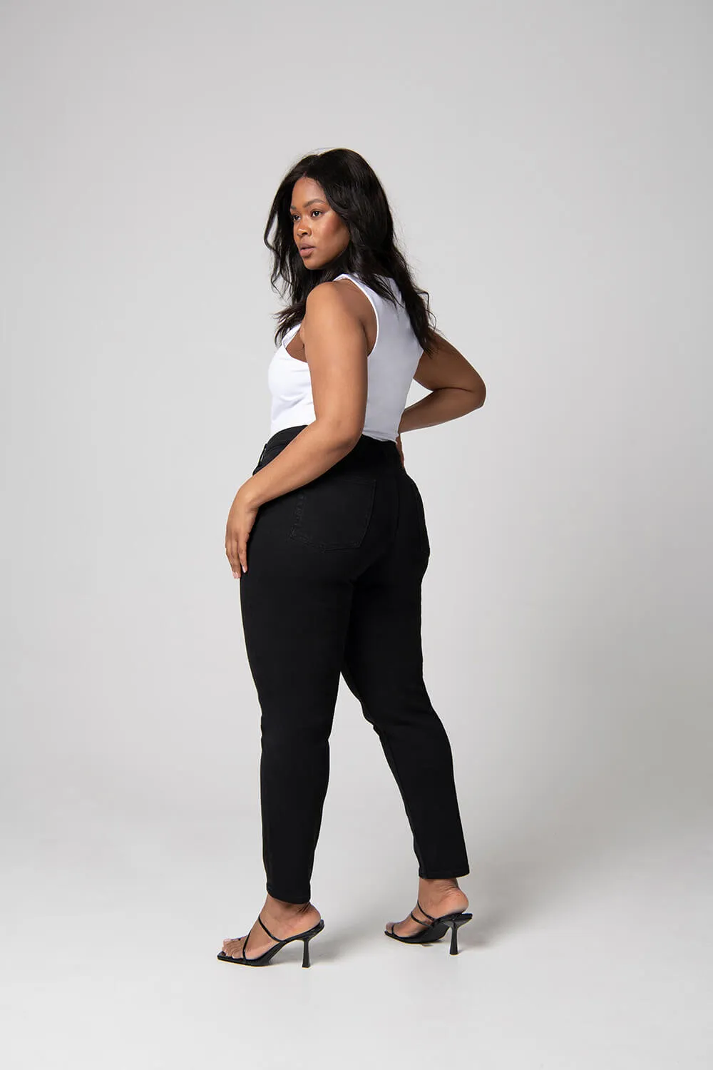 Curve Slim Fit Mom Jeans - Black sold by LOVALL product image thumbnail 3