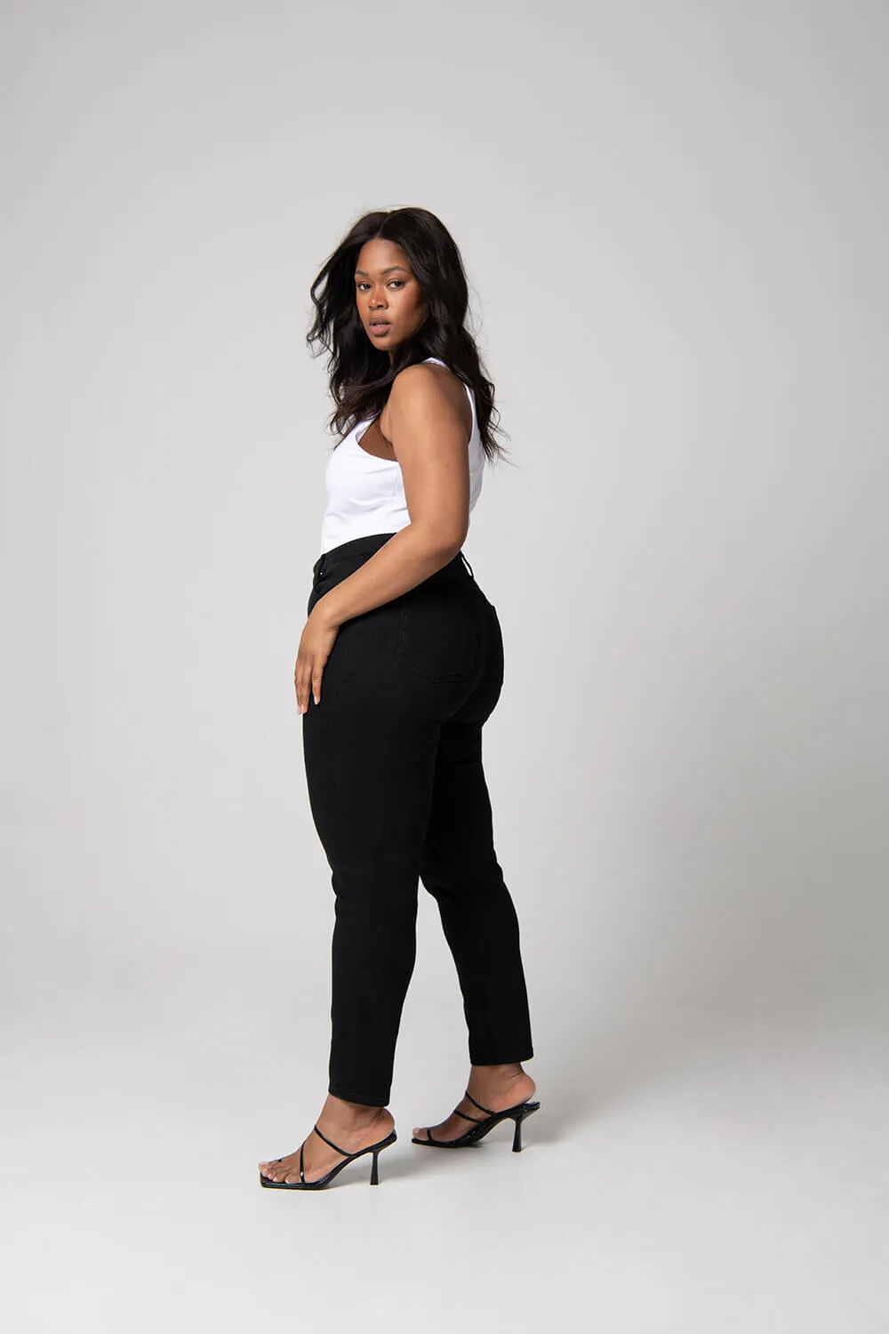 Curve Slim Fit Mom Jeans - Black sold by LOVALL product image thumbnail 5