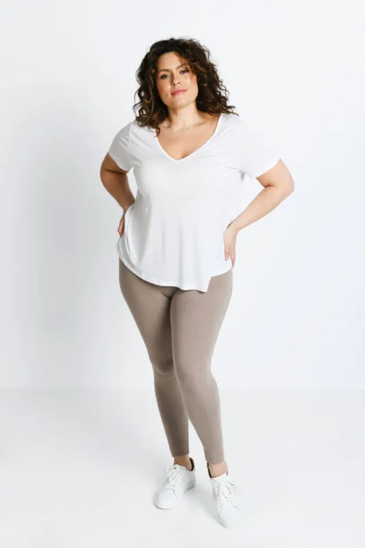 Curve Everyday High Waisted Leggings - Oatmeal Beige sold by LOVALL