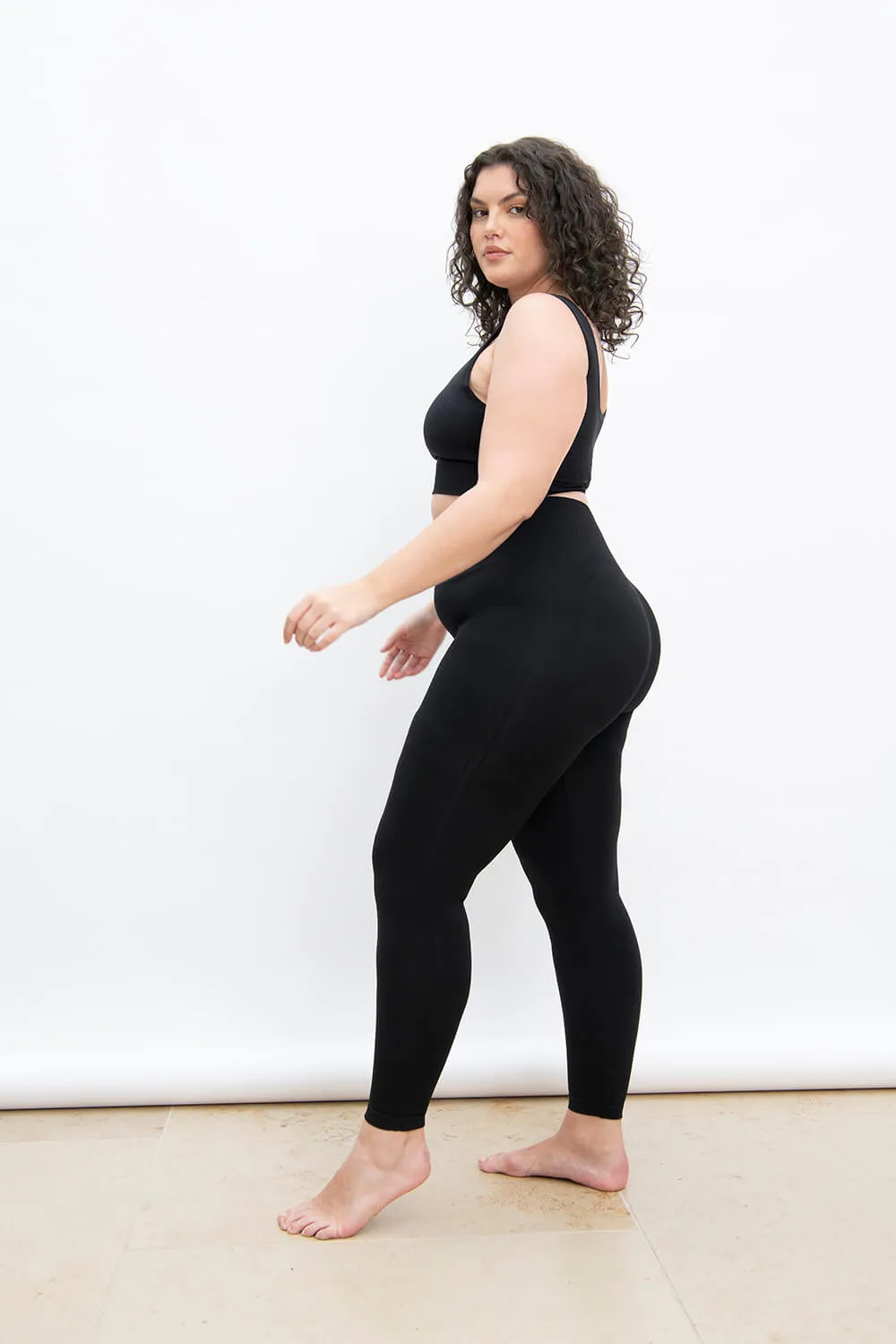 Curve Ultimate High Waisted Seamless Leggings - Black sold by LOVALL product image thumbnail 2