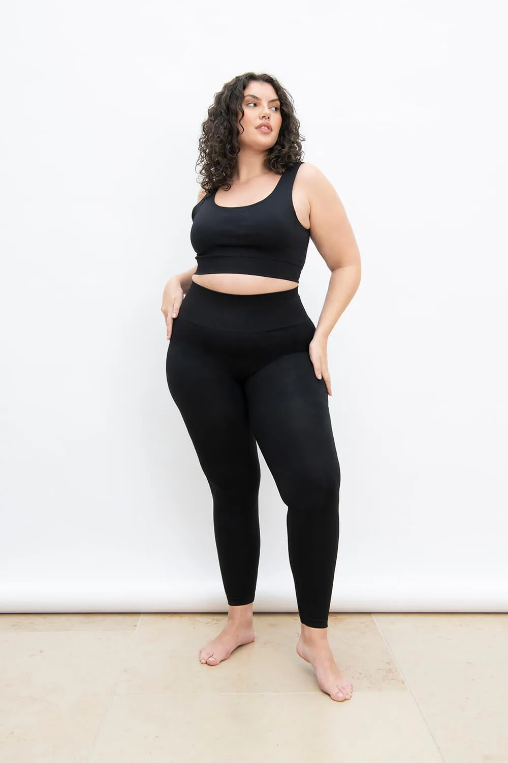 Curve Ultimate High Waisted Seamless Leggings - Black sold by LOVALL product image thumbnail 3