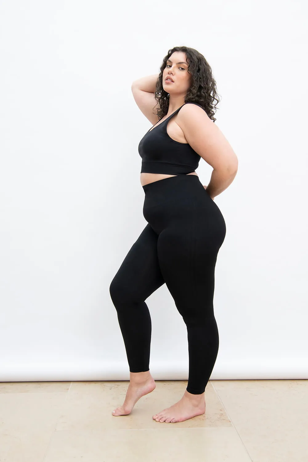 Curve Ultimate High Waisted Seamless Leggings - Black sold by LOVALL product image thumbnail 5