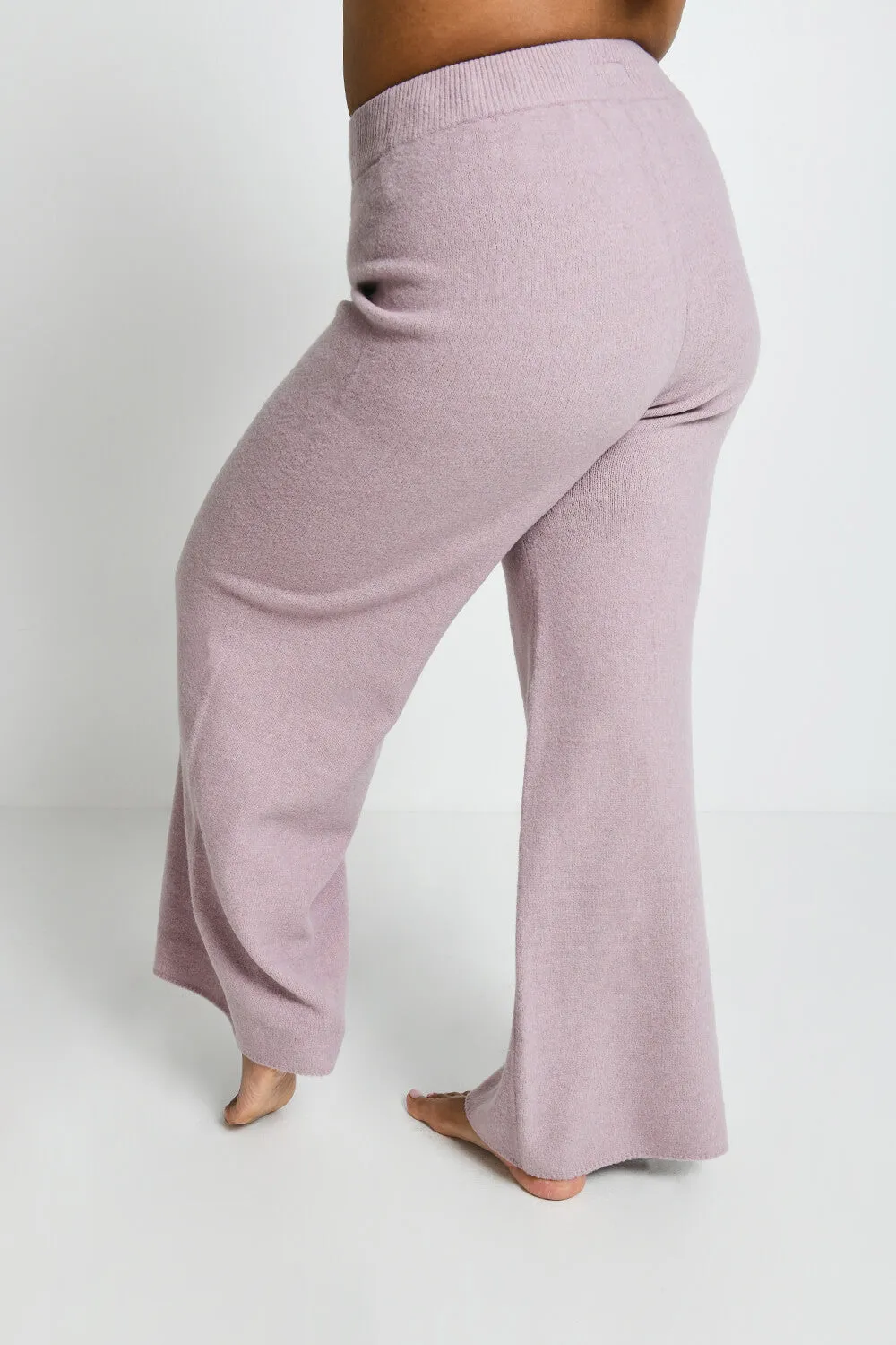 Curve Knit Wide Leg Lounge Trousers - Pink sold by LOVALL product image thumbnail 4