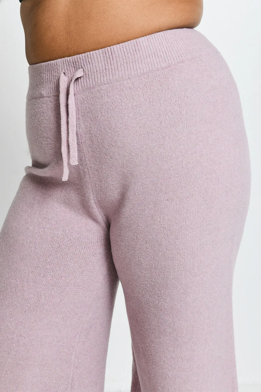 Curve Knit Wide Leg Lounge Trousers - Pink sold by LOVALL product image thumbnail 5