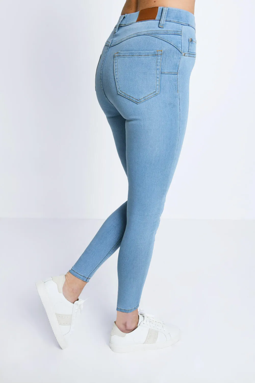 Curve Ankle Grazer Jeggings - Light Blue sold by LOVALL product image thumbnail 3