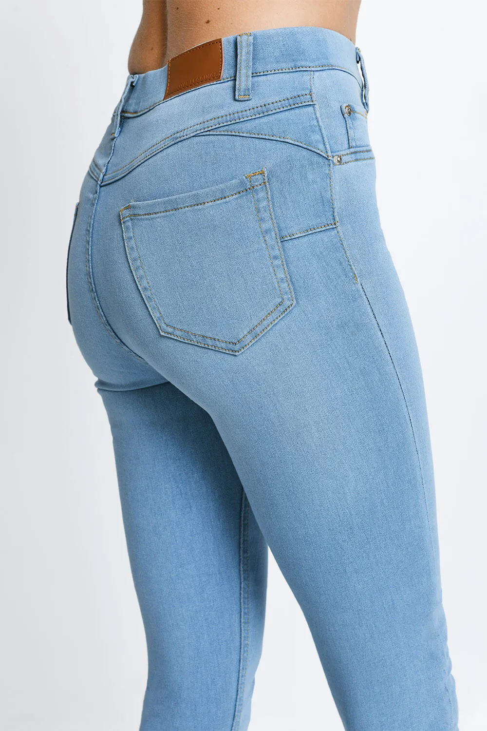 Curve Ankle Grazer Jeggings - Light Blue sold by LOVALL product image thumbnail 4