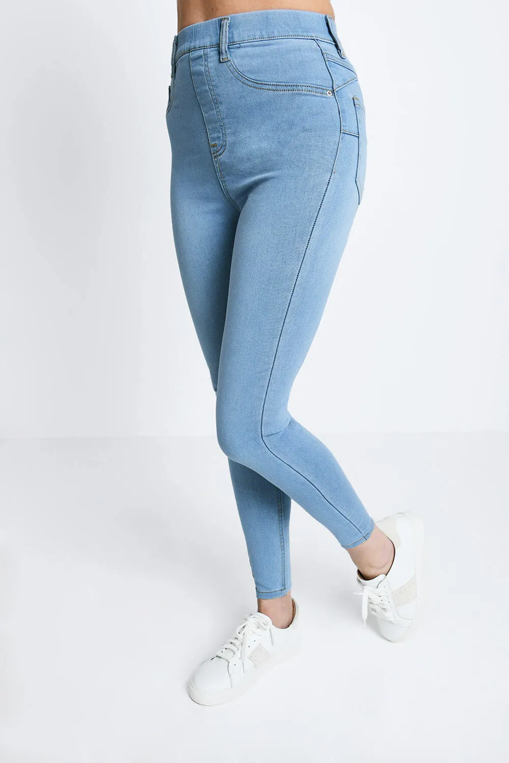 Curve Ankle Grazer Jeggings - Light Blue sold by LOVALL product image thumbnail 2