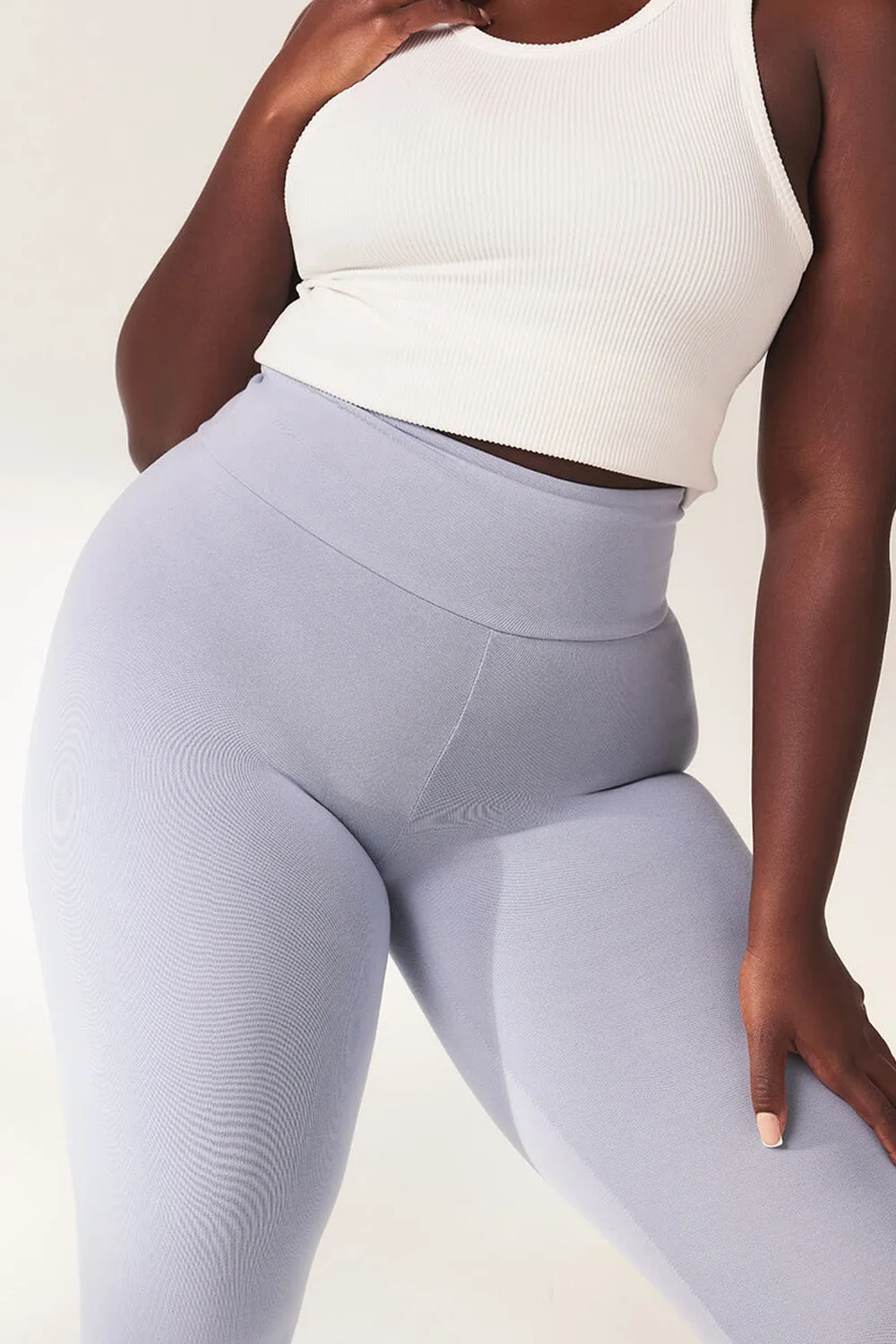 Lightweight Everyday High Waisted Leggings - Powder Blue sold by LOVALL product image thumbnail 4