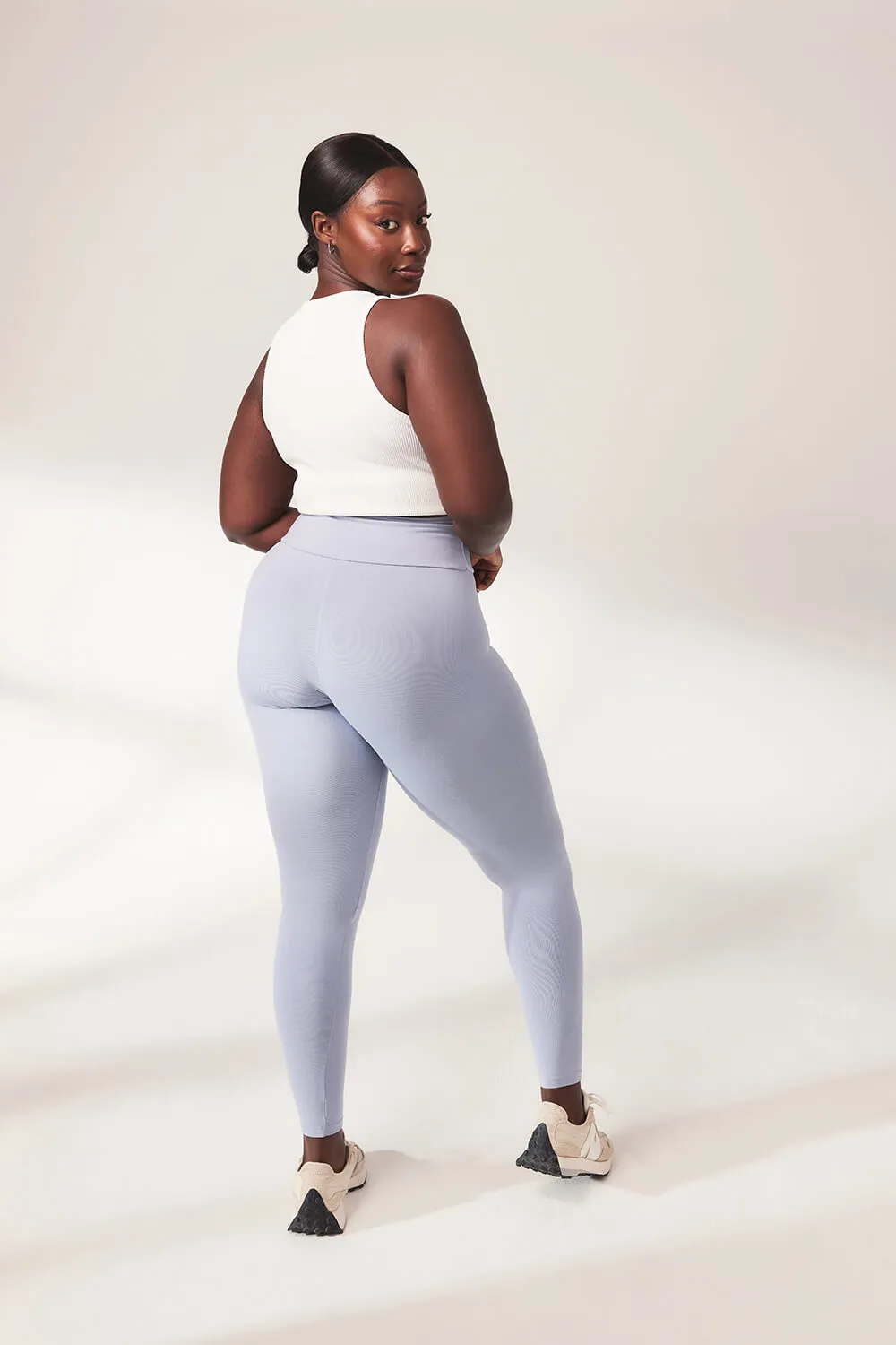 Lightweight Everyday High Waisted Leggings - Powder Blue sold by LOVALL product image thumbnail 2
